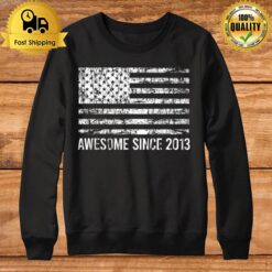 10Th Birthday Vintage Usa Flag Awesome Since 2013 Sweatshirt