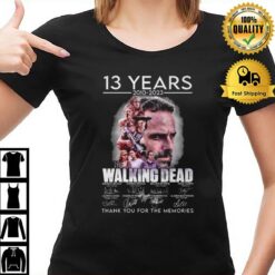 13 Years 2010 2023 The Walking Dead Thank You For The Memories Signatures T-Shirt