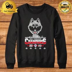 5X Ncaa Tournament Champions Uconn Huskies Players Names Logo Sweatshirt