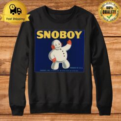 Food Crate Label Snoboy Snowman Fruit Vegetable Produce Sweatshirt