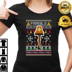 Fragile Leg Lamp Christmas Story Funny Xmas Ugly Christmas T-Shirt