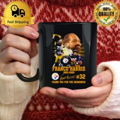 Franco Harris #32 Steelers 1950 2022 Thank You For The Memories Signature Mug