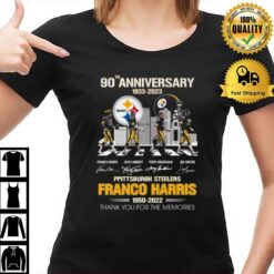 Franco Harris Pittsburgh Steelers 1950 2022 Thank You For The Memories Signatures T-Shirt