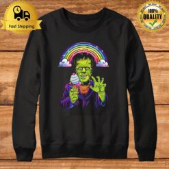Frankenstein Eating Ice Cream Rainbow Halloween Monster Dragon 2022 Sweatshirt