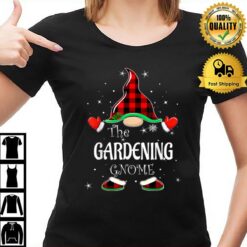Gardening Gnome Buffalo Plaid Matching Family Christmas T-Shirt