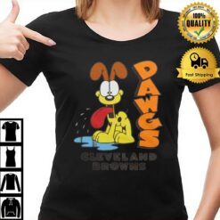 Garfield Odie Dawgs X Cleveland Browns Football Nfl T-Shirt