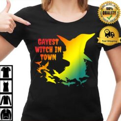 Gayest Witch In Town Apparel Halloween Support Lgbt Pride T-Shirt