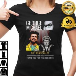 George Michael 60Th Anniversary 1963 - 2023 Thank You For The Memories Signature T-Shirt