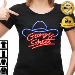 George Strait Black Neon Sign T-Shirt