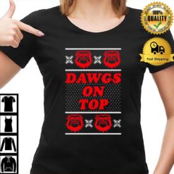 Georgia Bulldog Dawgs On Top Ugly Christmas T-Shirt