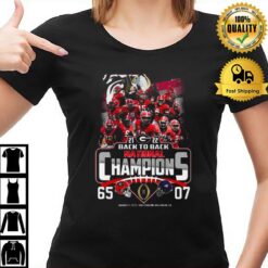 Georgia Bulldogs 2021 2022 Back To Back National Champions 65 07 T-Shirt
