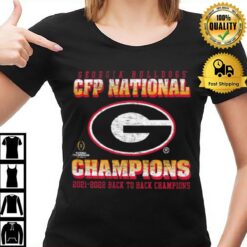 Georgia Bulldogs 2022 Cfp National Champions Back To Back Franklin 47 T-Shirt