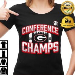 Georgia Bulldogs 2022 Sec Football Conference Champions Icon Bold T-Shirt