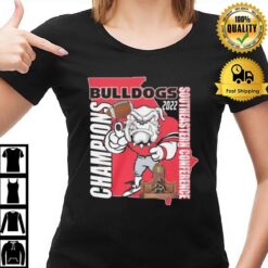 Georgia Bulldogs 2022 Southeastern Conference Champions Map T-Shirt