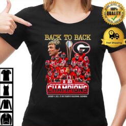 Georgia Bulldogs Back To Back 2023 College Football Playoff National Championship Champions T-Shirt
