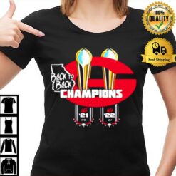 Georgia Bulldogs Back To Back Champions Uga'21 And 22 Score T-Shirt