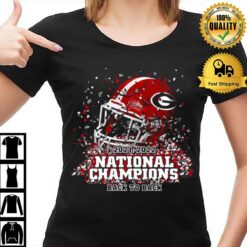 Georgia Bulldogs Back To Back College Football Playoff National Champions Confetti Helme T-Shirt