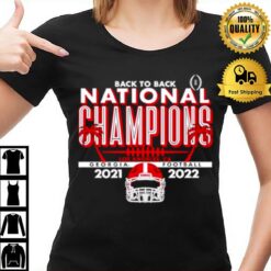 Georgia Bulldogs Back To Back College Football Playoff National Champions Schedule T-Shirt