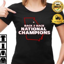 Georgia Bulldogs Back To Back Ga State T-Shirt