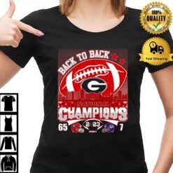Georgia Bulldogs Back To Back National Champions 65 7 City 2023 T-Shirt