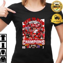 Georgia Bulldogs Champions 2022 65 7 Tcu Horned Frogs T-Shirt
