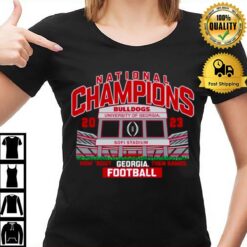 Georgia Bulldogs College Football Playoff 2023 National Champions Sofi Stadium T-Shirt