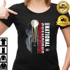 Georgia Bulldogs College Football Playoff 2023 National Champions Trophy T-Shirt