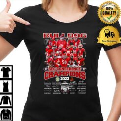 Georgia Bulldogs Football 2022 Sec Conference Champions Signatures T-Shirt
