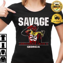 Georgia Bulldogs Football Christopher Smith Ii Savage T-Shirt