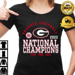 Georgia Bulldogs Four Time College Football National Champions 2023 T-Shirt