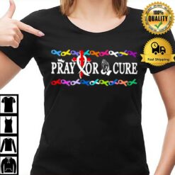 Pray For A Cure Ribbon Breast Cancer T-Shirt