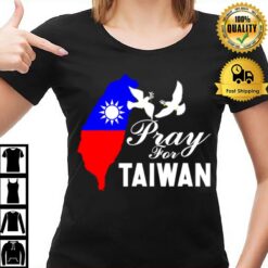 Pray For Taiwan Support Taiwanese Flag Heart T-Shirt