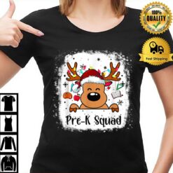 Pre K Teacher Squad Reindeer Funny Teacher Christmas Xmas T-Shirt