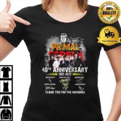 Primal Scream 40Th Anniversary 1982 2022 Thank You For The Memories Signatures T-Shirt