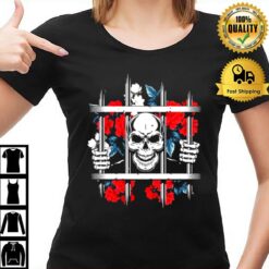 Prison Skeleton Flowers Skull T-Shirt