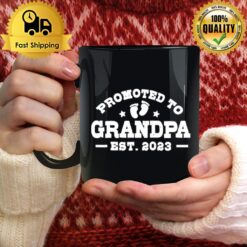 Promoted To Grandpa Est 2023 Grandfather Baby Announcement Mug