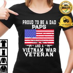 Proud Dad Paps Vietnam Veteran Retro Us Flag Grandpa T-Shirt