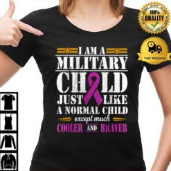 Proud Patriotic Military Brat Military Child Month Purple Up T-Shirt