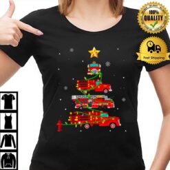 Proud To Be A Firefighter Fire Truck Christmas Tree Xmas T-Shirt