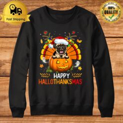 Pug Happy Hallothanksmas Halloween Christmas Sweatshirt