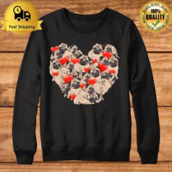 Pug Valentines Day Heart Dog Lover Sweatshirt