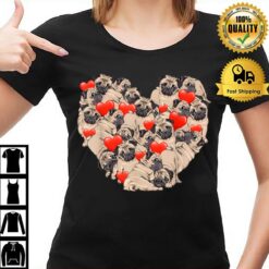 Pug Valentines Day Heart Dog Lover T-Shirt