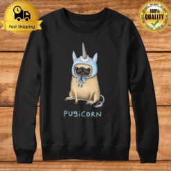 Pugicorn Fawn Unicorn Illustration Sweatshirt