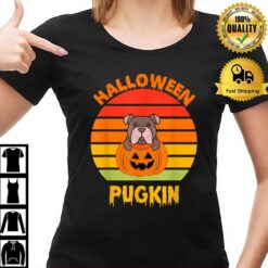 Pugkin Pug Pumpkin Halloween Thanksgiving Dog T-Shirt