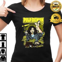 Pulp Demon The Exocist Regan Cover Pulp Fiction Scary Movie T-Shirt