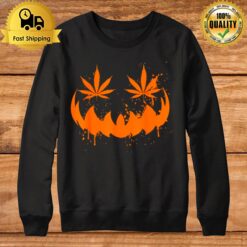 Pumpkin Face Smoking Weed Cannabis Marijuana Sweatshirt
