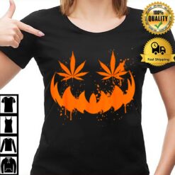 Pumpkin Face Smoking Weed Cannabis Marijuana T-Shirt