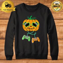 Pumpkin Halloween Jack O Lantern Gamer Boys Kids Halloween Sweatshirt