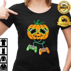 Pumpkin Halloween Jack O Lantern Gamer Boys Kids Halloween T-Shirt