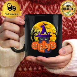 Pumpkin Jack O Lantern Cat Witch Hat Funny Halloween Costume Mug